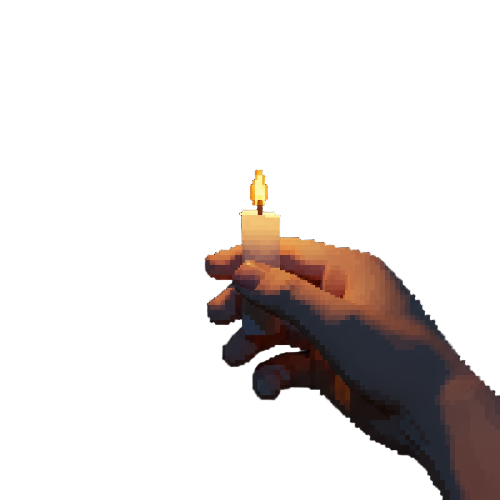 Hand holding candle